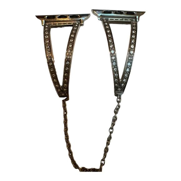 Secbolt Bling ‎ Rhinestone Silver Apple Watch Band - Picture 6 of 7